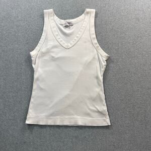 Michael Stars LA Ribbed Crewneck Tank Top White Size Medium